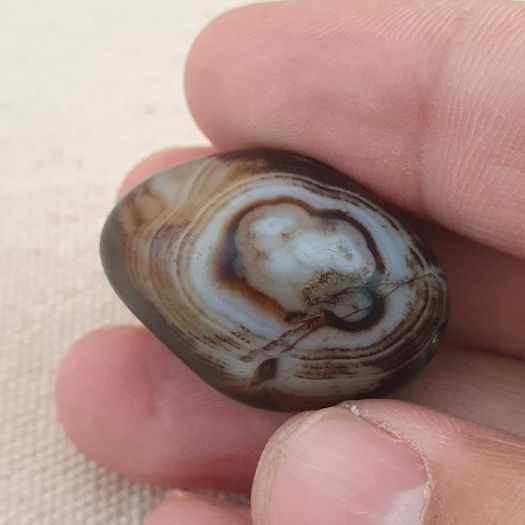 Vintage Natural Suliemani Eyes Agate Bead Amulet