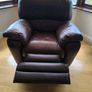 Brown Leather Reclining Suite (3-Seater Sofa and 2 Armchairs) Image 4
