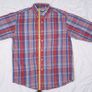 L.L. Bean Red Blue Pink Plaid Check Flannel Shirt Regular Fit Size M Image 9