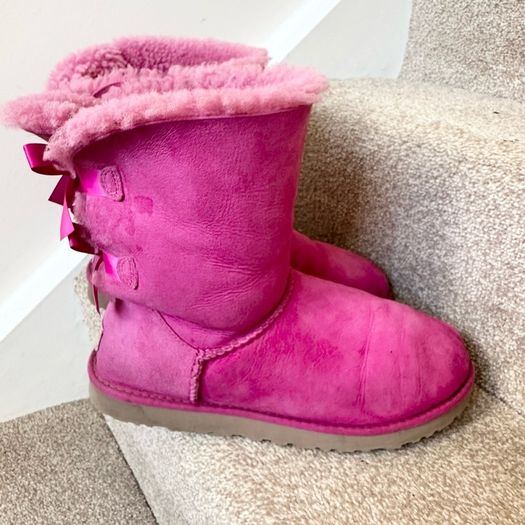 UGG Bailey Bow Pink Boots UK7.5