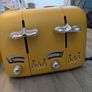 Mustard yellow 4 slice toaster and bread bin Image 3
