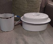 Enamel Baking Dish & Enamel MUG