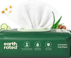 Pet Wipes for Dogs, Hypoallergenic, Cleaning and Hydrating, for Grooming Paws, Body and Bums, Unscented, 100 Count
