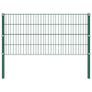 Fence Panel with Posts Iron 8.5x0.8 m Green Image 2