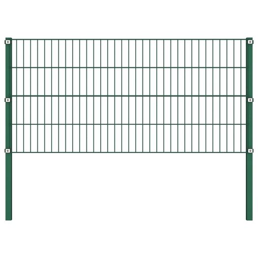 Fence Panel with Posts Iron 1.7x0.8 m Green