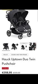 Hauck Uptown Duo Twin Double Pushchair Stroller  Excellent Condition