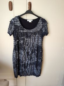 J'Aime la Vie Dress Navy/Silver Size 14