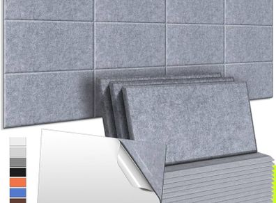 NEW SALE | Acoustic Wall Panels 12 Pack 9 mm Thick Padded with Back Adhesive 34 x 20 cm Soundproof Insulation Panel Sound Absorbing Noise Reduction Panels for Office Door
