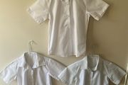 3 White school shirts (new/as new) age 5-6