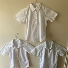 3 White school shirts (new/as new) age 5-6
