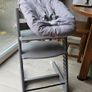 Stokke Tripp Trapp: Storm Grey Chair Babyset: Storm Grey Babyset Cushion: Nordic Grey Cushion Harness: Beige Harness Newborn Set: Grey Newborn Set Tray: White Tray Image 3