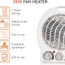 Thermo Fan Heater with 2 Heat Settings and Overheat Protection, White, 2000 W Image 2