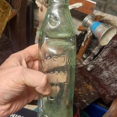 Antique James Duncan JD Glass Codd Neck Bottle Featuring a Marble Stopper