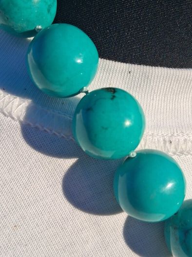 Turquoise Beaded Sterling Silver Necklace