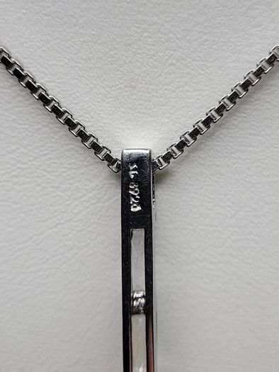 Sterling Silver 925 Ball Drop Pendant Necklace - Italian Box Chain 56cm - 6.63g