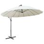 Hanging Parasol White 3 m Aluminium Pole Image 3