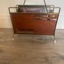 Brass and teak magazine rack Image 4