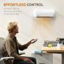 2000W Ceramic Electric Heater with Fan, Adjustable Thermostat, Wall Mounted - White Image 8