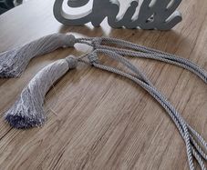 Curtain tie backs &wooden chill sign