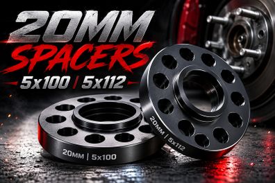 2 x 20mm Spacers (5x100, 5x112) FREE POST