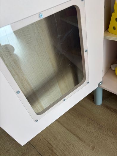 Little girls pink wooden kitchen