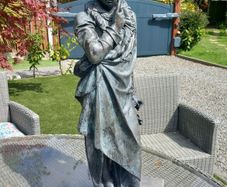 Large heavy garden statue of Beethoven, metal, D18