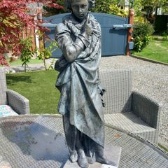 Large heavy garden statue of Beethoven, metal, D18