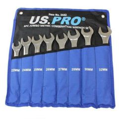 8 Piece Jumbo Metric Combination Spanner Set