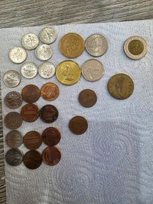 20 EURO FOR ALL! PRICE DROPP - Mixed Coin Lot - US Dimes/Quarters, Canadian Loonies, Egyptian Pound & Old Irish 20p Foreign coins lot collectible coins US quarters Canadian dollar loonie pre euro Irish coins Irish 20p horse Egyptian pound coin coin co