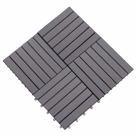Decking Tiles 30 pcs Grey Wash 30x30 cm Solid Acacia Wood