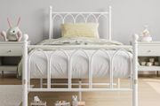 Single Metal Bed Frame 90 x x190 cm with Headboard and Footboard