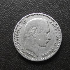 1900 Denmark. Christian IX. Silver 25 ore. Nice Condition!