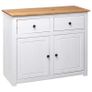 Sideboard White 93x40x80 cm Solid Pinewood Panama Range Image 4