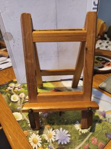 Book Stand or Foldable Wooden Small Size Display Easel Is slight damege in top edges - GDC - GREAT FOR SMALL FRAMES & PLATES