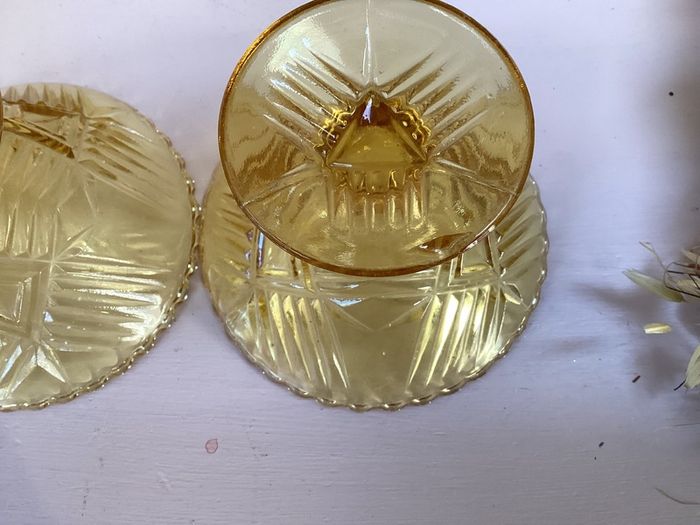 Vintage Amber Depression Glass Dessert Bowls - Set of 6 (1930s Sherbet Dishes)