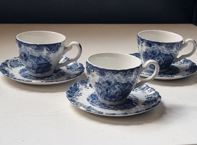 Johnson Brothers English Country Life Coffee Trios x 3