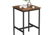 High bar table bar table, bar table, high dining table, lectern with sturdy steel frame, 60 x 60 x 92 cm, easy assembly, kitchen, industrial style, vintage brown-black