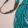 Multi-Strand Vintage Tribal Turqouise Howlite & LapisLazuli With Antique Brass Desgin Necklace Image 6