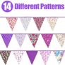 49Ft Fabric Bunting Banner,50pcs Vintage Cotton Triangle Flags,Floral Pennants Triangle Flags for Birthday Wedding Party Home Garden (FREE POSTAGE) Image 2