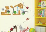 Funny ANGRY BIRDS Colour Reusable Wall Stickers