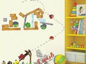 Funny ANGRY BIRDS Colour Reusable Wall Stickers