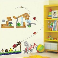 Funny ANGRY BIRDS Colour Reusable Wall Stickers