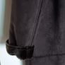 Chocolate Faux Fur Suede Long Coat Image 5