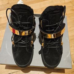Guiseppe Zanotti Ladies Designer Black Suede Ankle Boots