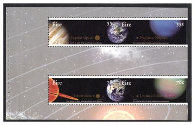 2007 Ireland The Planets Commemorative Stamps Booklet Pane Mint Never Hinged (MNH). Hibernian HP176d