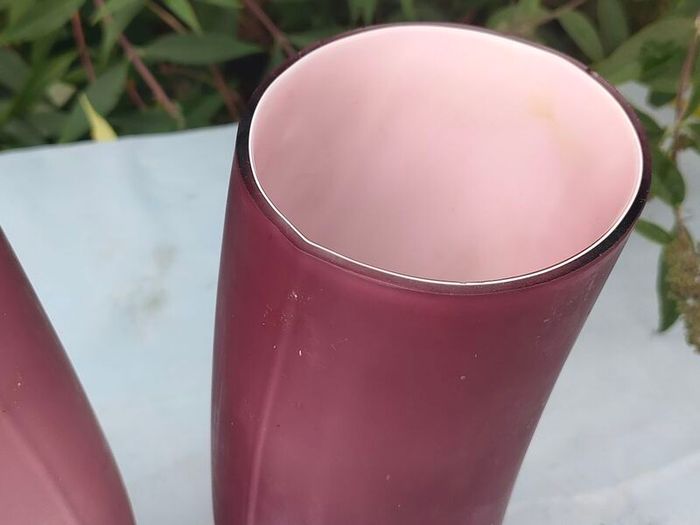Pair of vintage Amethyst designer vases