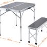 Compact Folding Camping Table Set  Aluminium Table and 2 Benches with Built-In Carry Handle Image 3