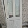 2 pine doors half glass with hinges Image 2