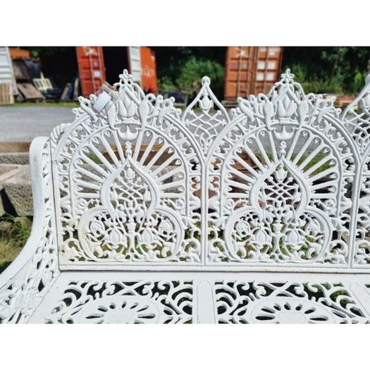 Bench Cast Iron Crown Large White CH R 714 W