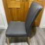 Set of 6 Modern Grey Upholstered Dining Chairs with Wooden Legs Image 3